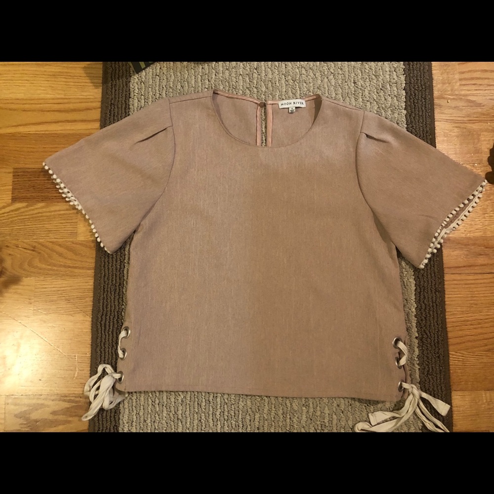 Pink Tie Detail Crop Top